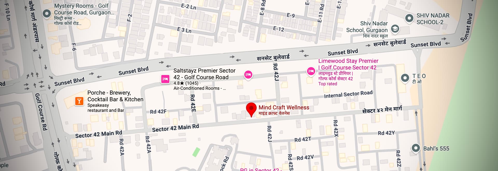 Mind Craft Wellness Location Map - Gurgaon, Haryana